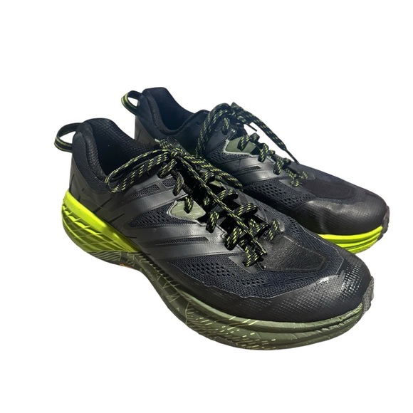 Hoka One One SpeedGoat 3 Men's Running Shoe Athletic Black Green Size 9.5 - Picture 1 of 8